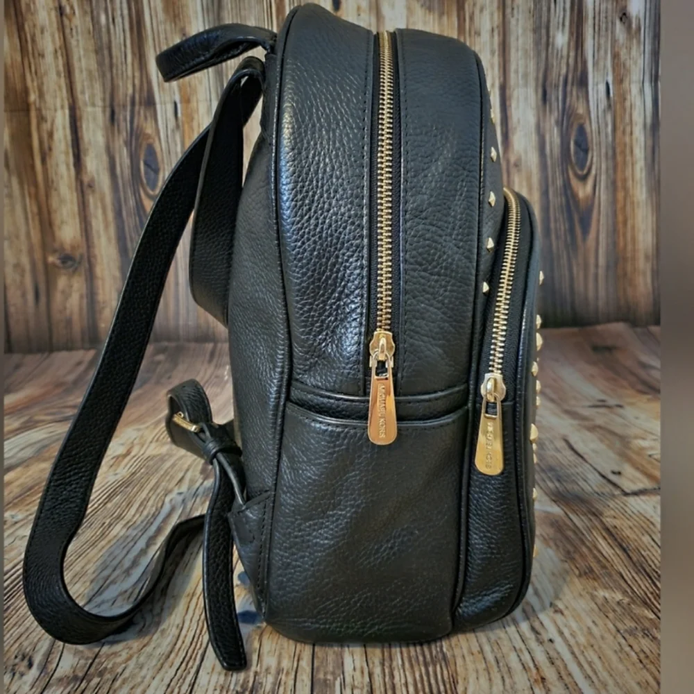 Michael Kors Medium Abbey Pebbled Leather Studded Backpack Bag